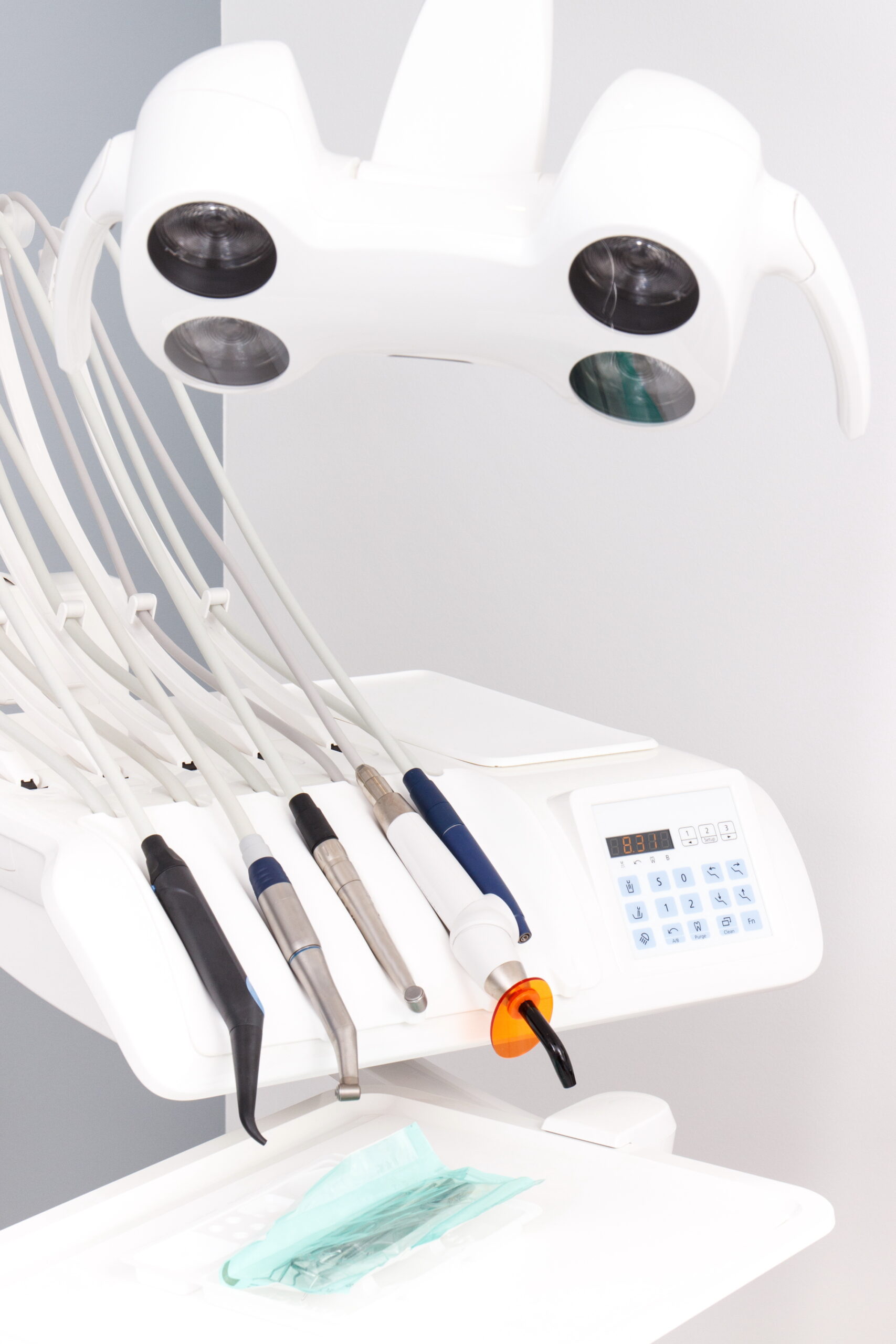 Dental instruments, tools and accessories for using by dentists, modern dental office