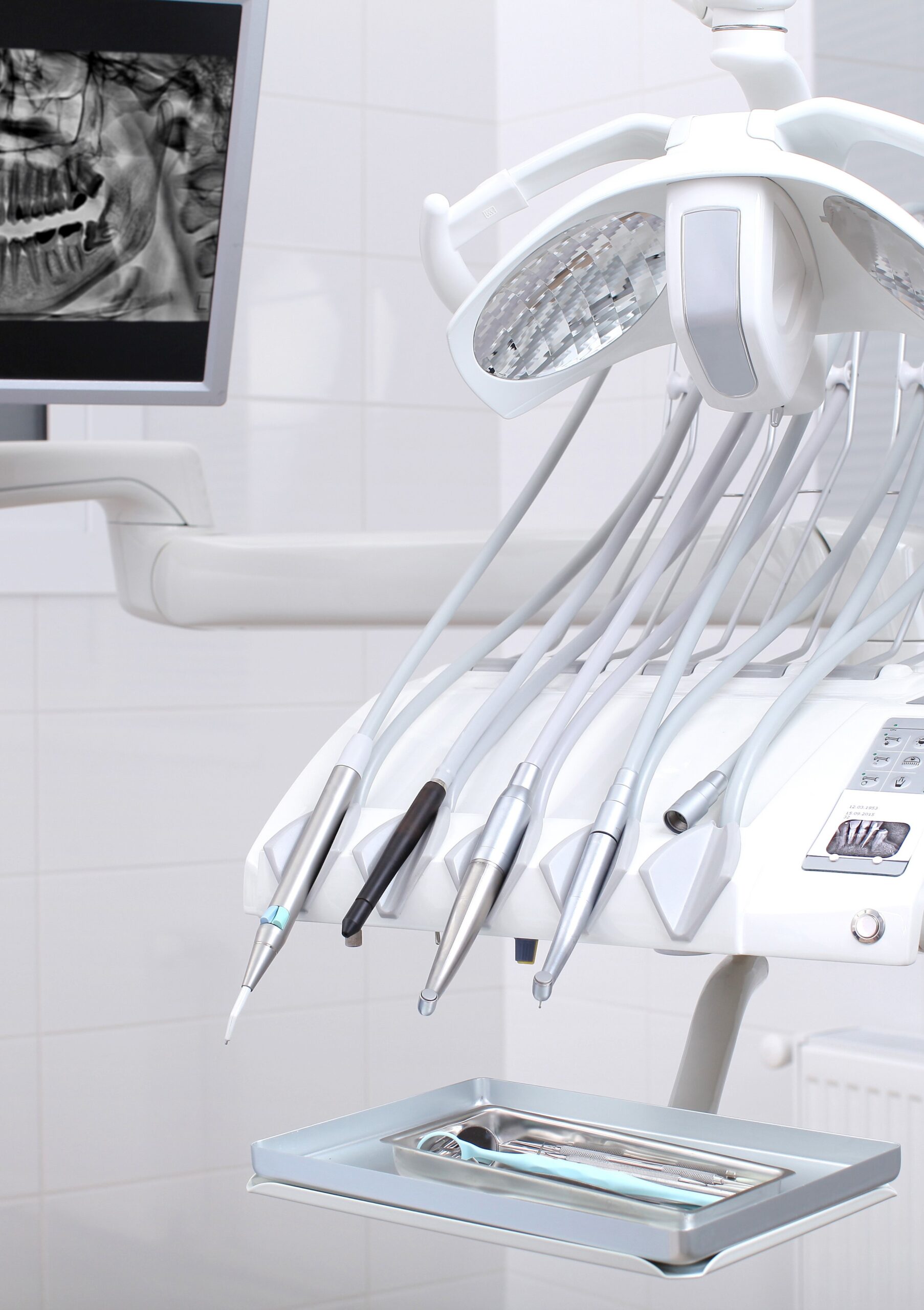 Dental instruments and tools.